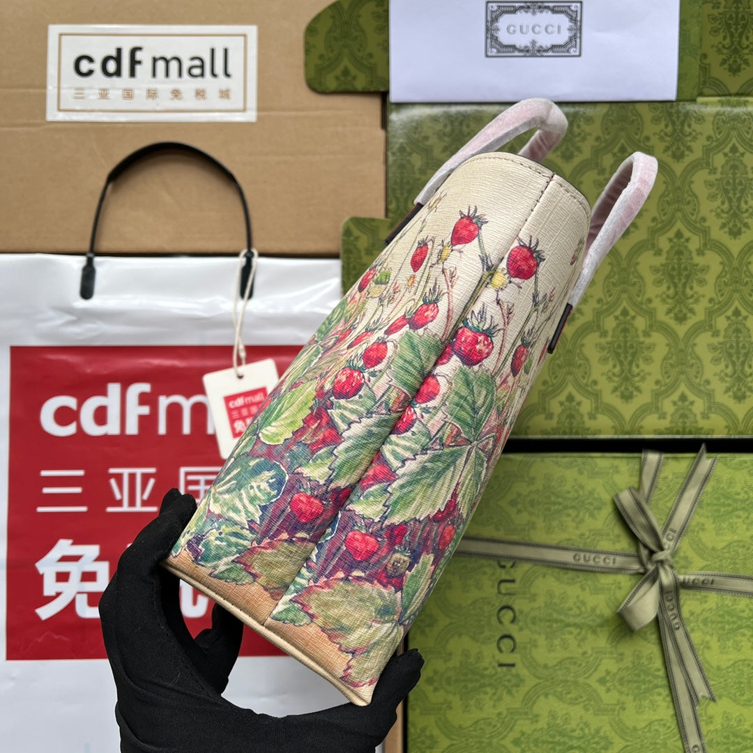 gg Children’s Tote Bag With Strawberry Fairy Print White For Women, Women’s Bags 7.9in/20cm gg‎
