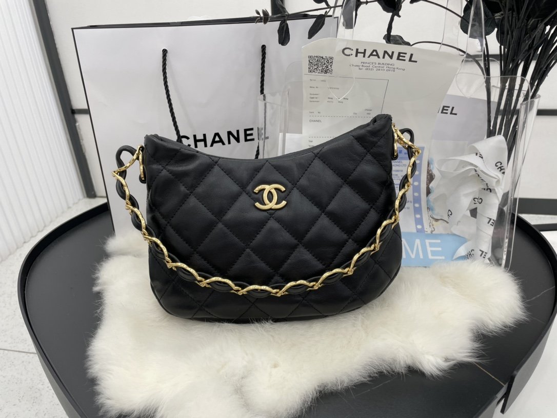 CHLHobo Handbag Black For Women Bags 9.4in/24cm AS3562 B09178 94305