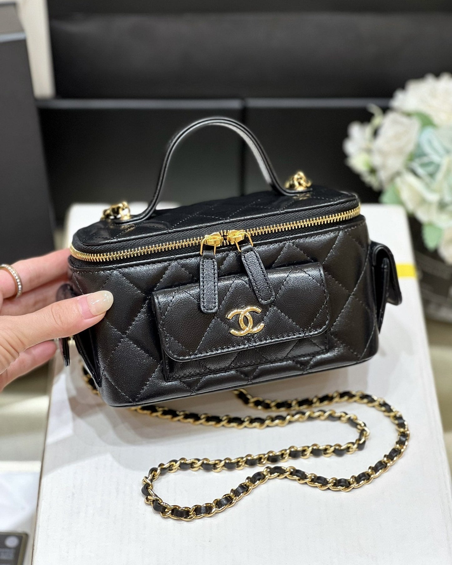 CHLVanity Bag With Strap Black For Women, Women’s Bags 6in/17cm AP3017 B09208 94305