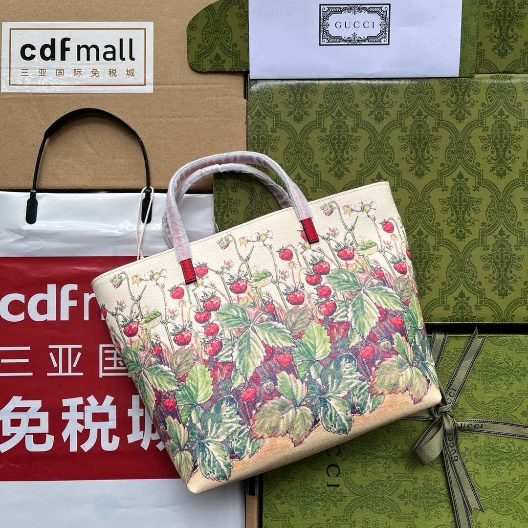 gg Children’s Tote Bag With Strawberry Fairy Print White For Women, Women’s Bags 7.9in/20cm gg‎