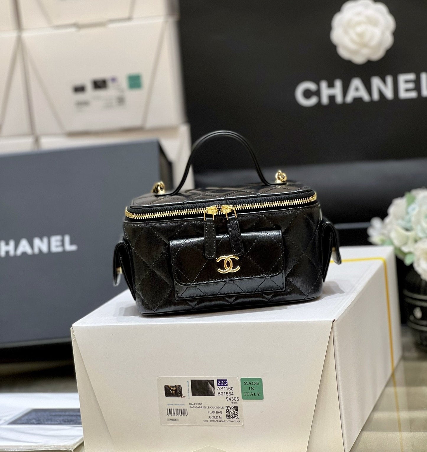 CHLVanity Bag With Strap Black For Women Bags 6.6in/17cm AP3017 B09208 94305