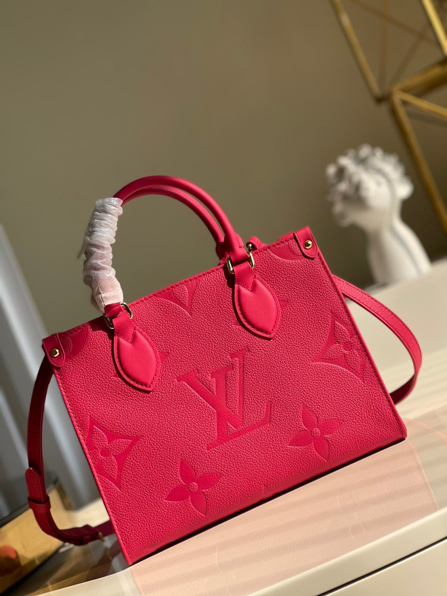Top Quality OnTheGo PM Tote Bag Monogram Empreinte Rosy For Women, Womens Handbags, Shoulder And Crossbody Bags 9.8in/25cm Top Quality M45660