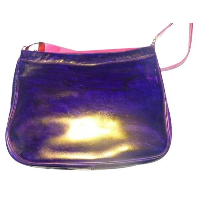 Gucci   Pink And Purple Leather Glossy Shoulder Bag
