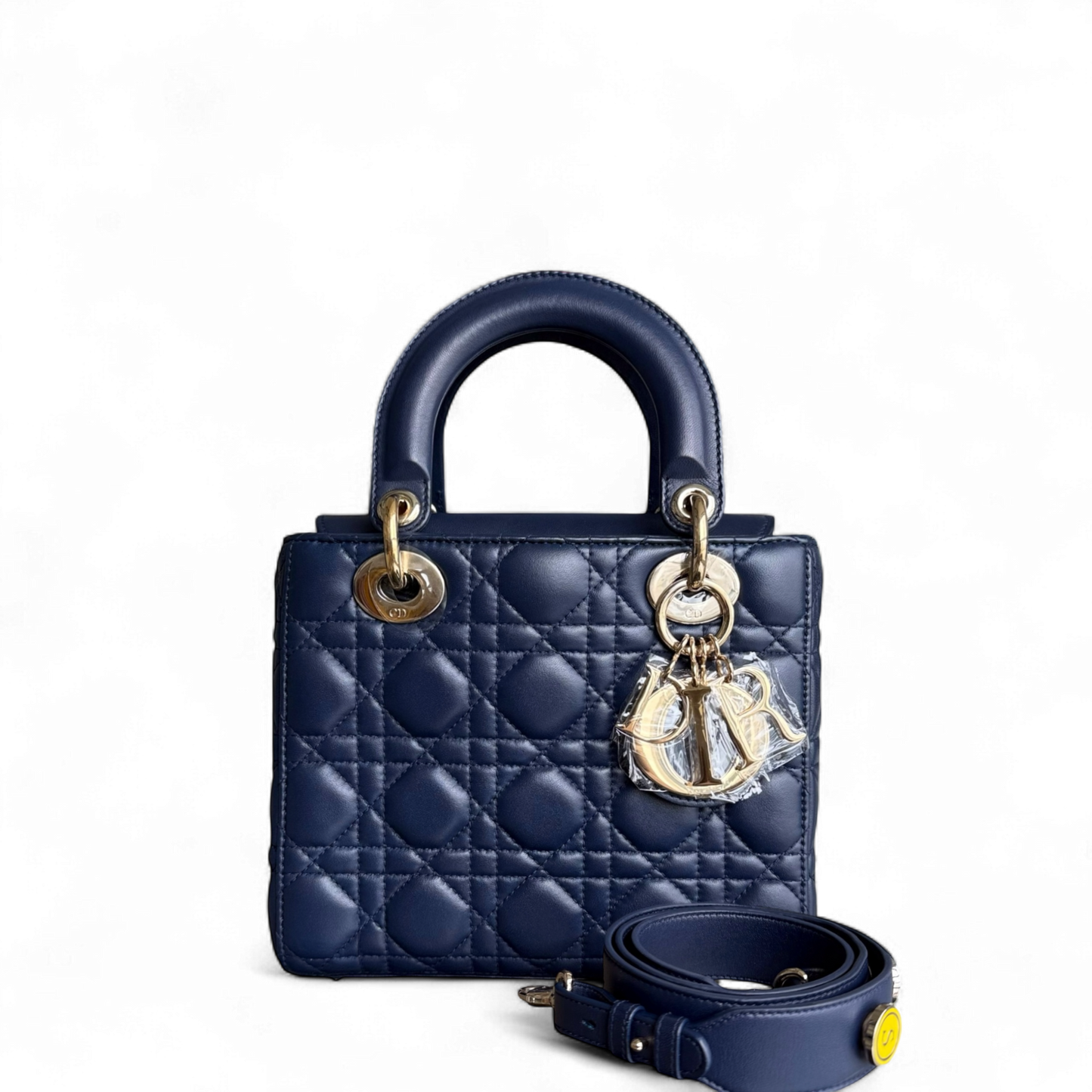 Dior Lady Small - Cannage Lambskin Dark Blue Gold Hardware
