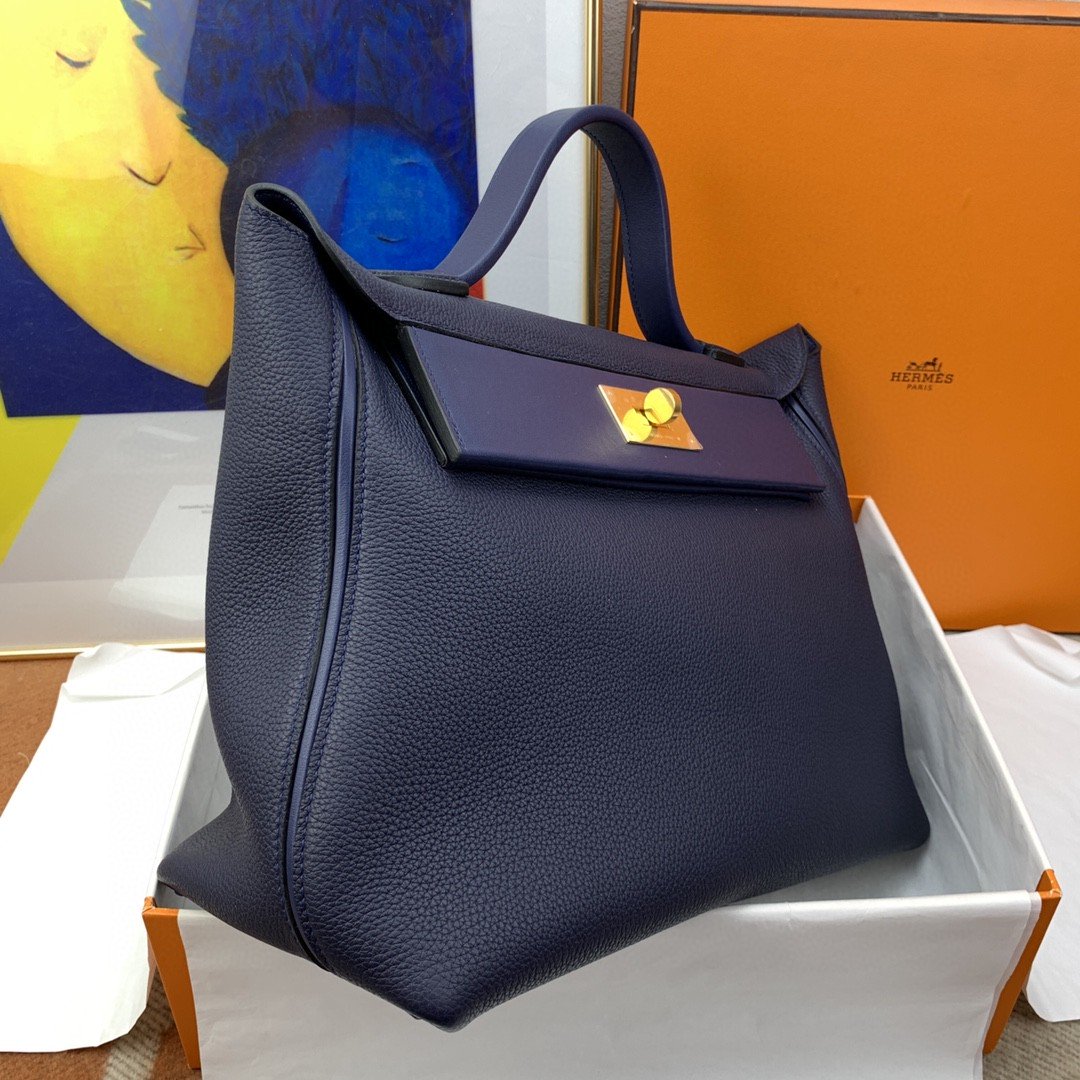 Top Quality 24/24 Evercolor Swift Navy Blue For Women, Handbags, Shoulder Bag 11.4in/29cm