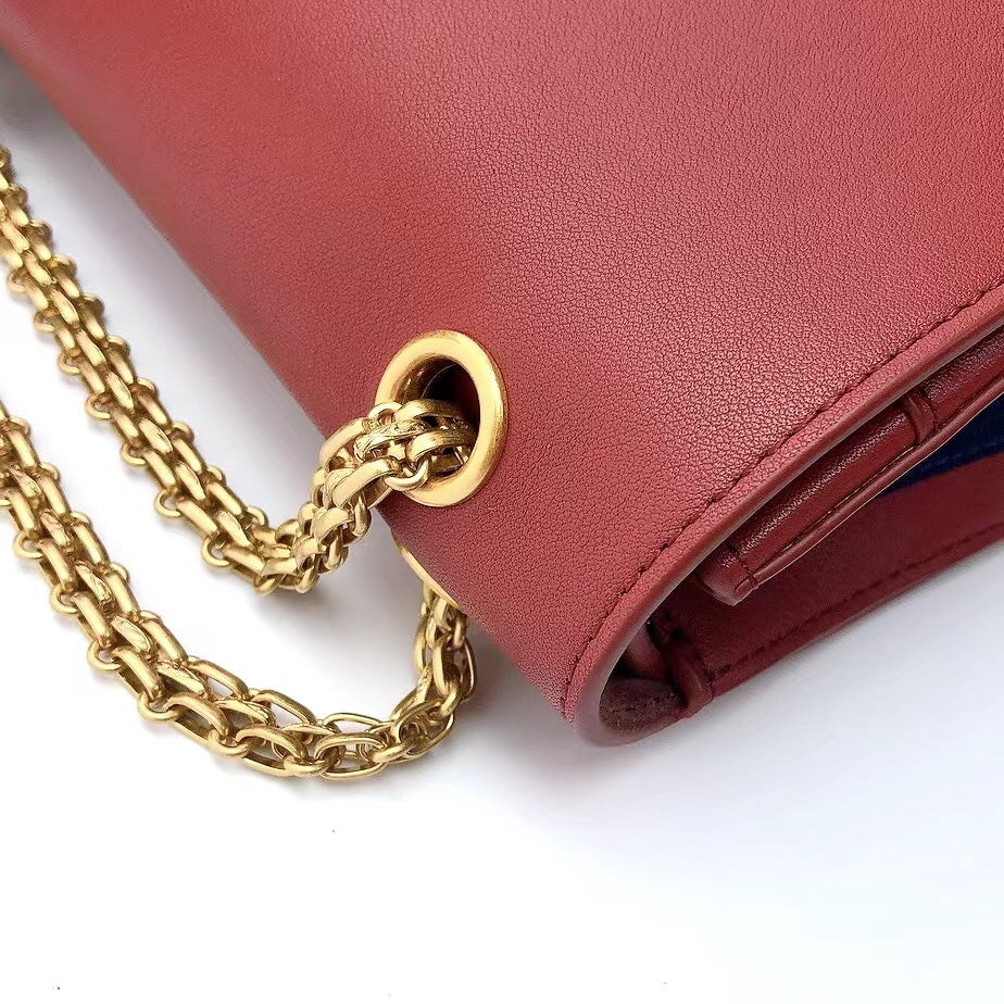 CHLMaroon Medallion Nude Reissue 2.55 Classic 225 Flap Red Bag For Women 24cm/9in