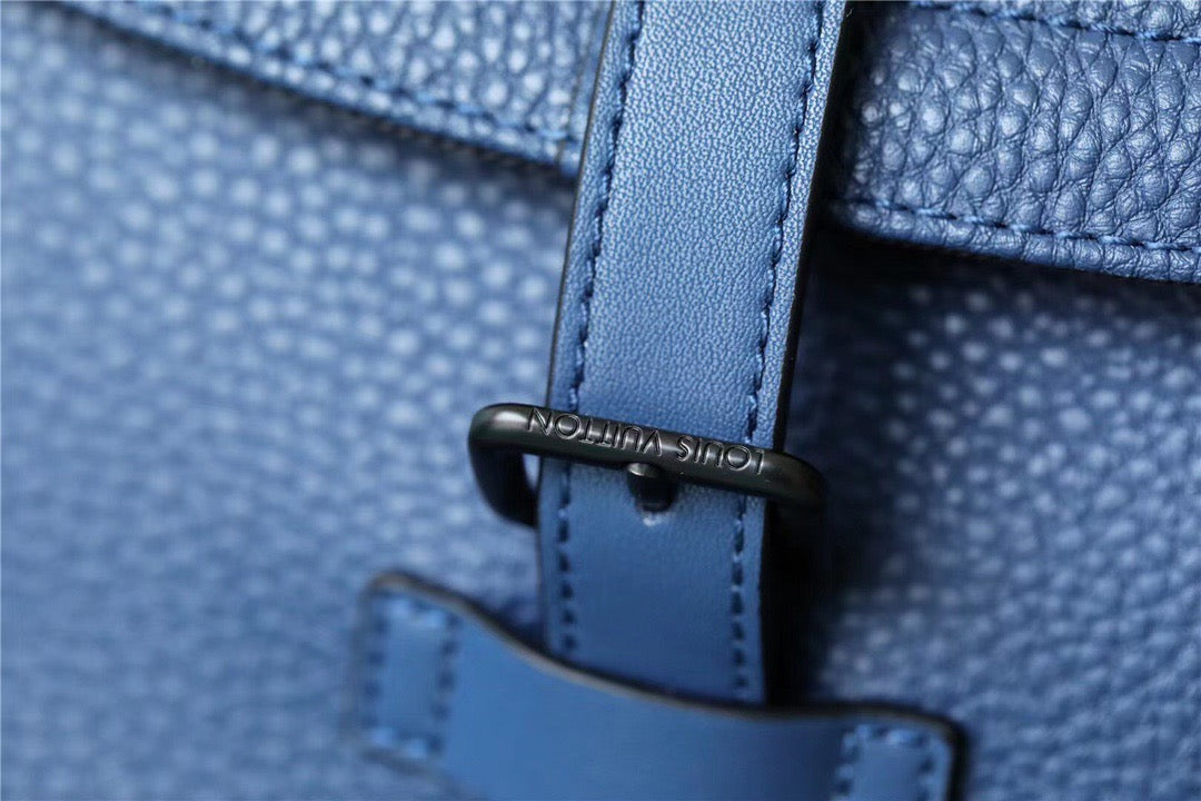 Top Quality Christopher Slim Backpack Blue Taurillon For Men, Bags 42cm Top Quality M58644