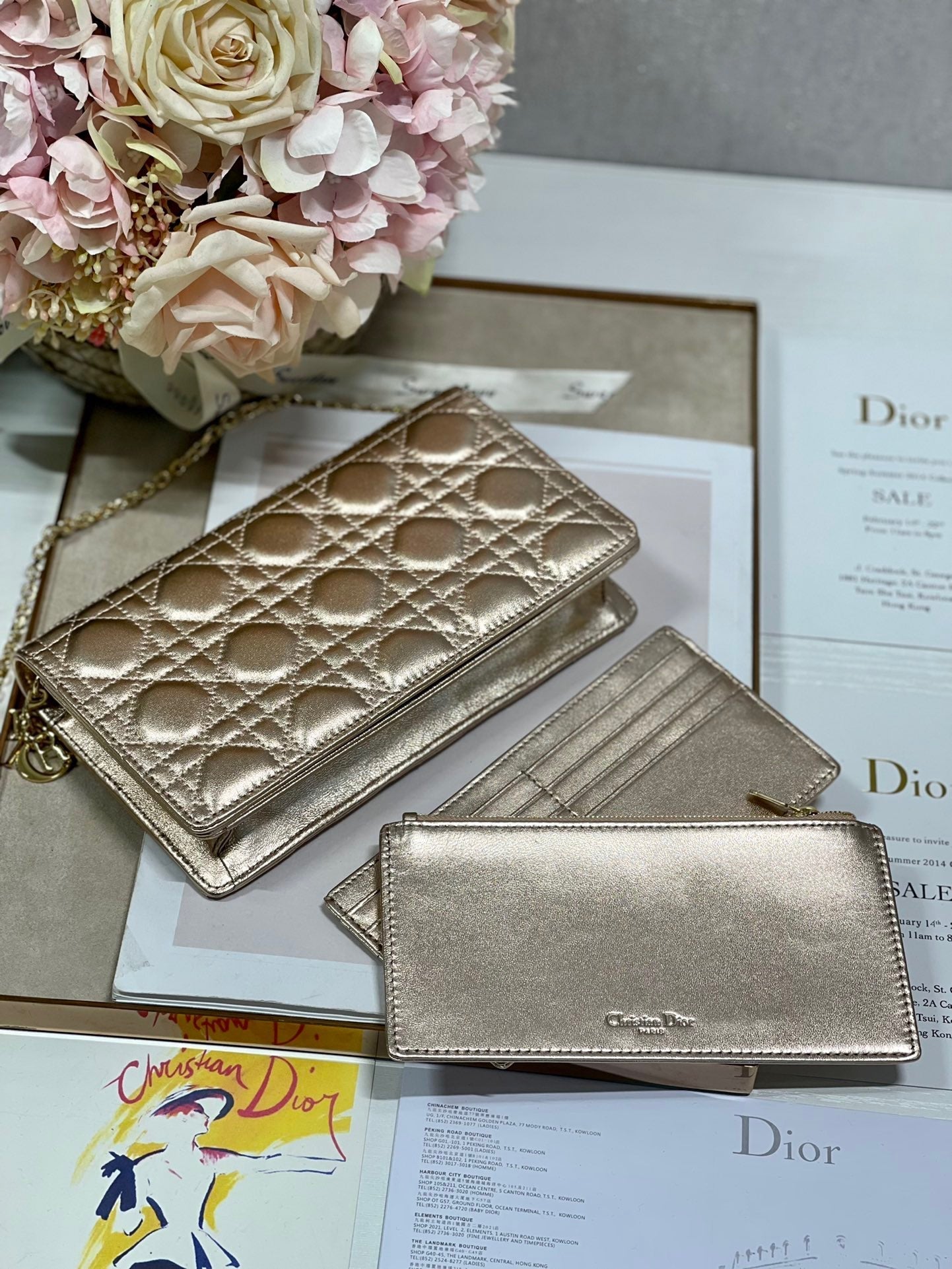 Top Quality Lady Pouch Gold, For Women, Womens Handbags 8.5in/21.5cm CD