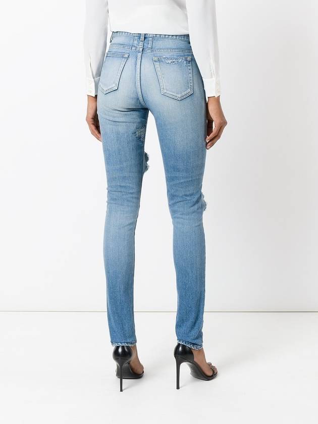 Luxury Saint Laurent Trending 2025 Destroyed Mupage Cotton Jeans Blue