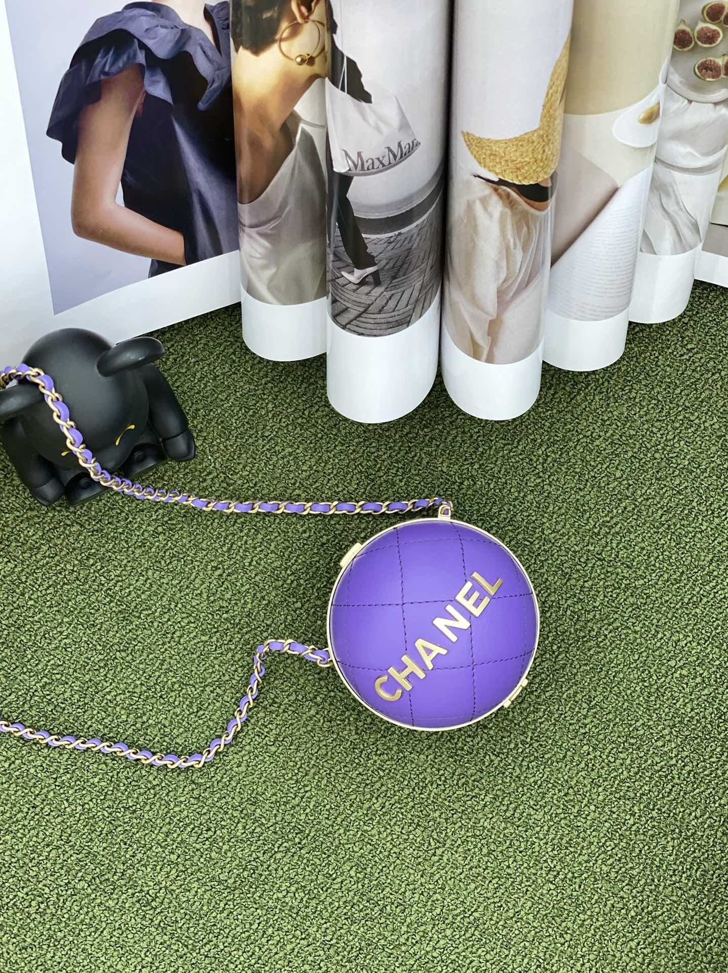CHL Ball Bag Purple and Gold Chain Bag For Women 23.5cm/95in