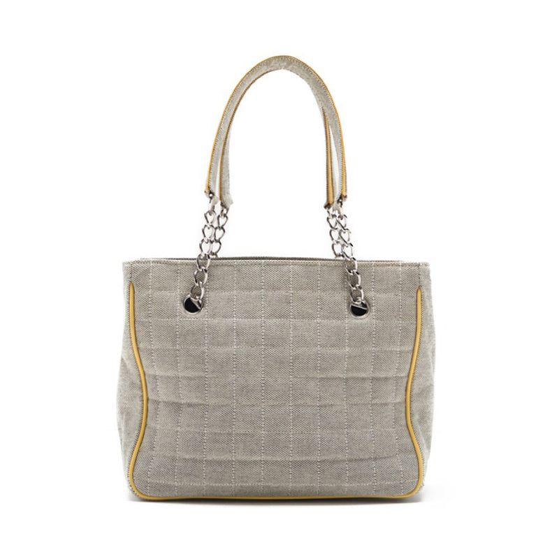 CHANEL . 5 Camelia Handbag Canvas  Emmel Grey × Yellow  Handbag ' Bag Hybrid ? Delivery? Honeymoon Online