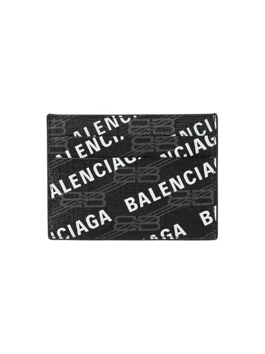 Luxury Balenciaga Trending 2025 Monogram Pattern Card Wallet Black
