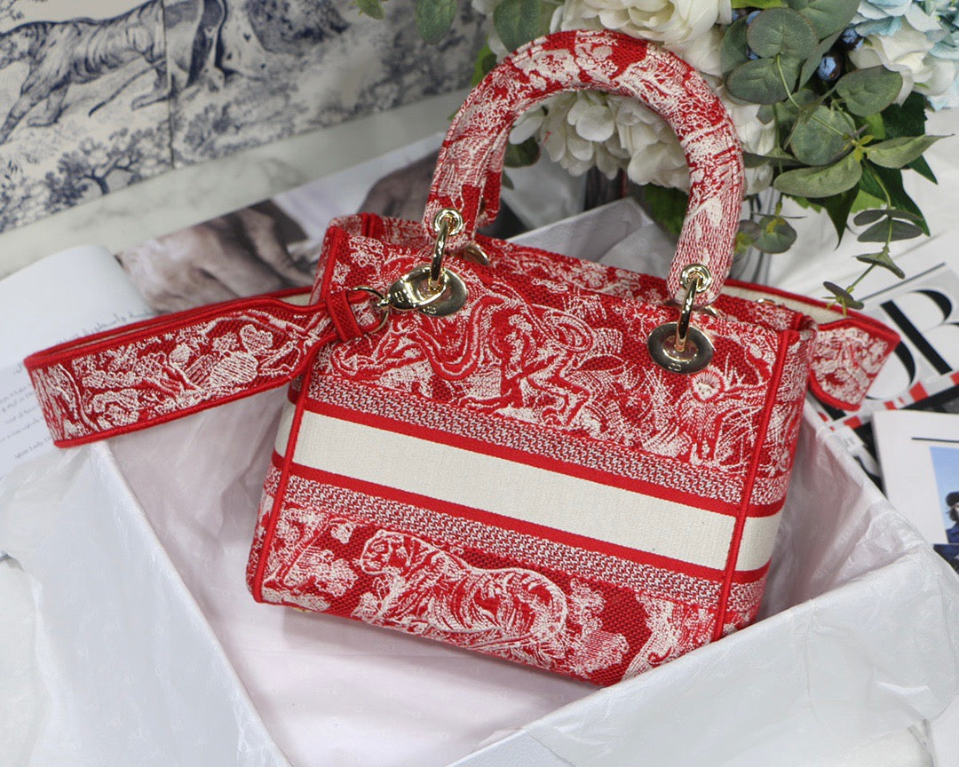 Top Quality MeTop Qualityum Lady D-Lite Bag Red, For Women, Womens Handbags 24cm/9.5in CD