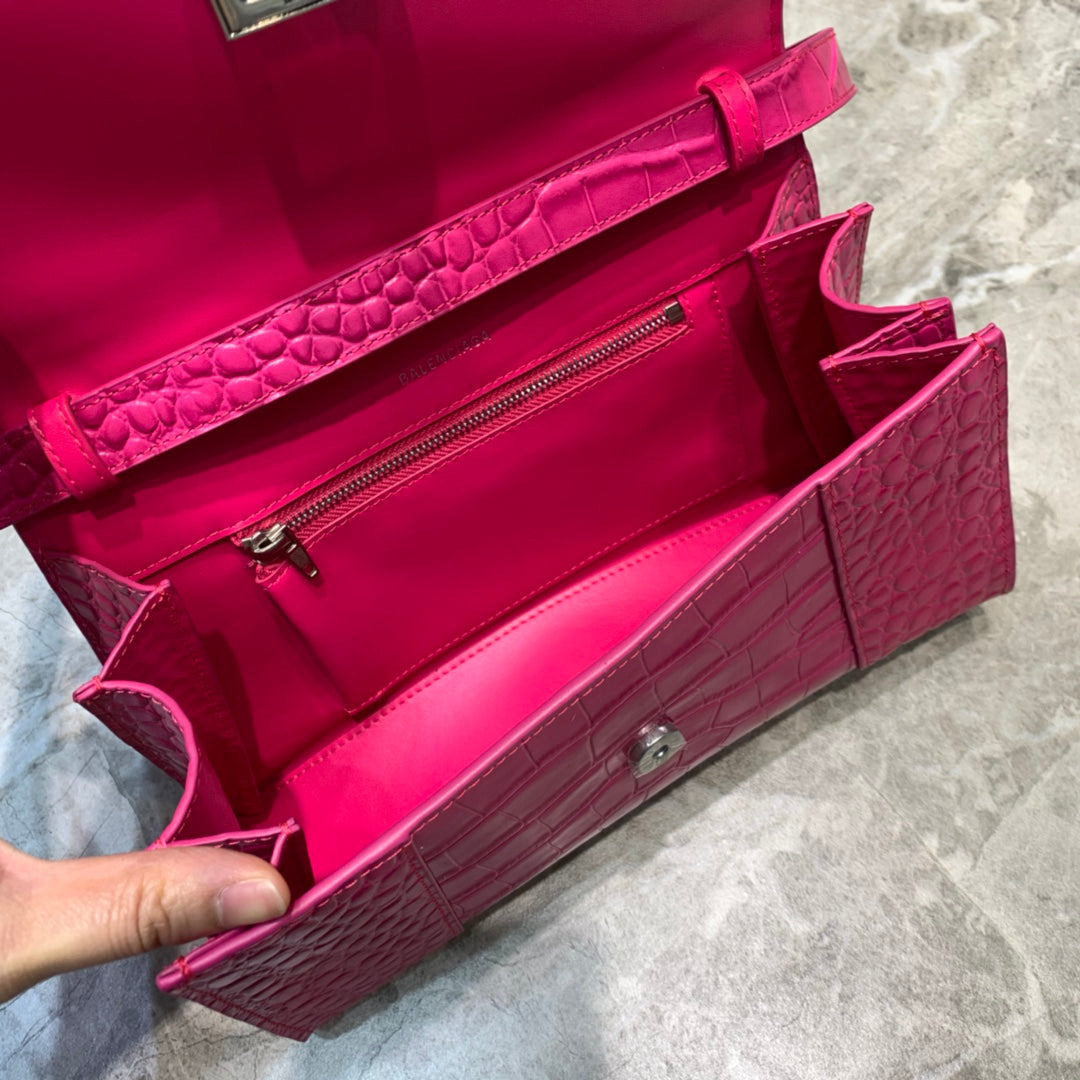 Top Quality Hourglass Handbag In Dark Pink, For Women,  Bags 9.8in/25cm