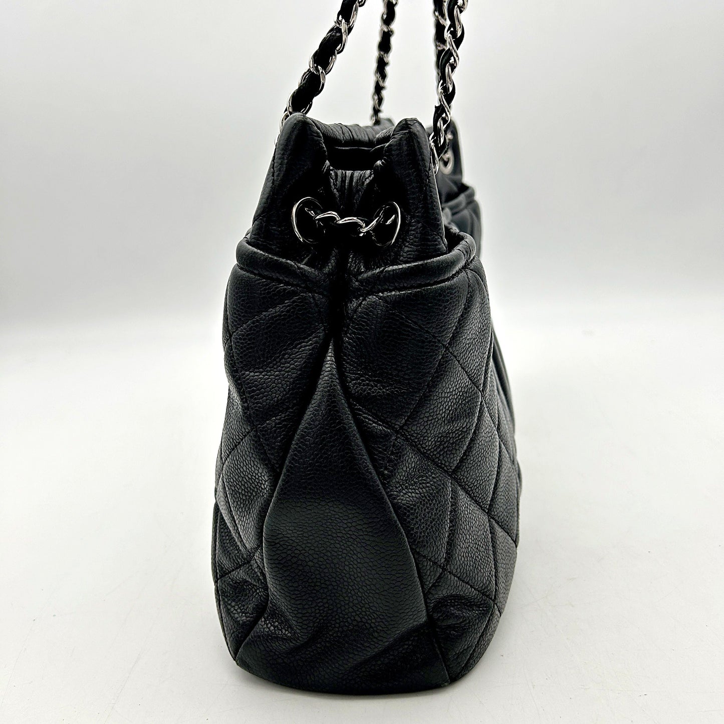 Chanel Black Calfskin Timeless Cc Chain Tote Handbag LA19862