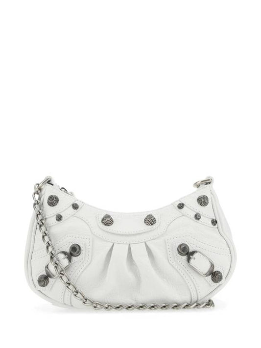Luxury Balenciaga Trending 2025 Le Cagole Chain Mini Shoulder Bag White