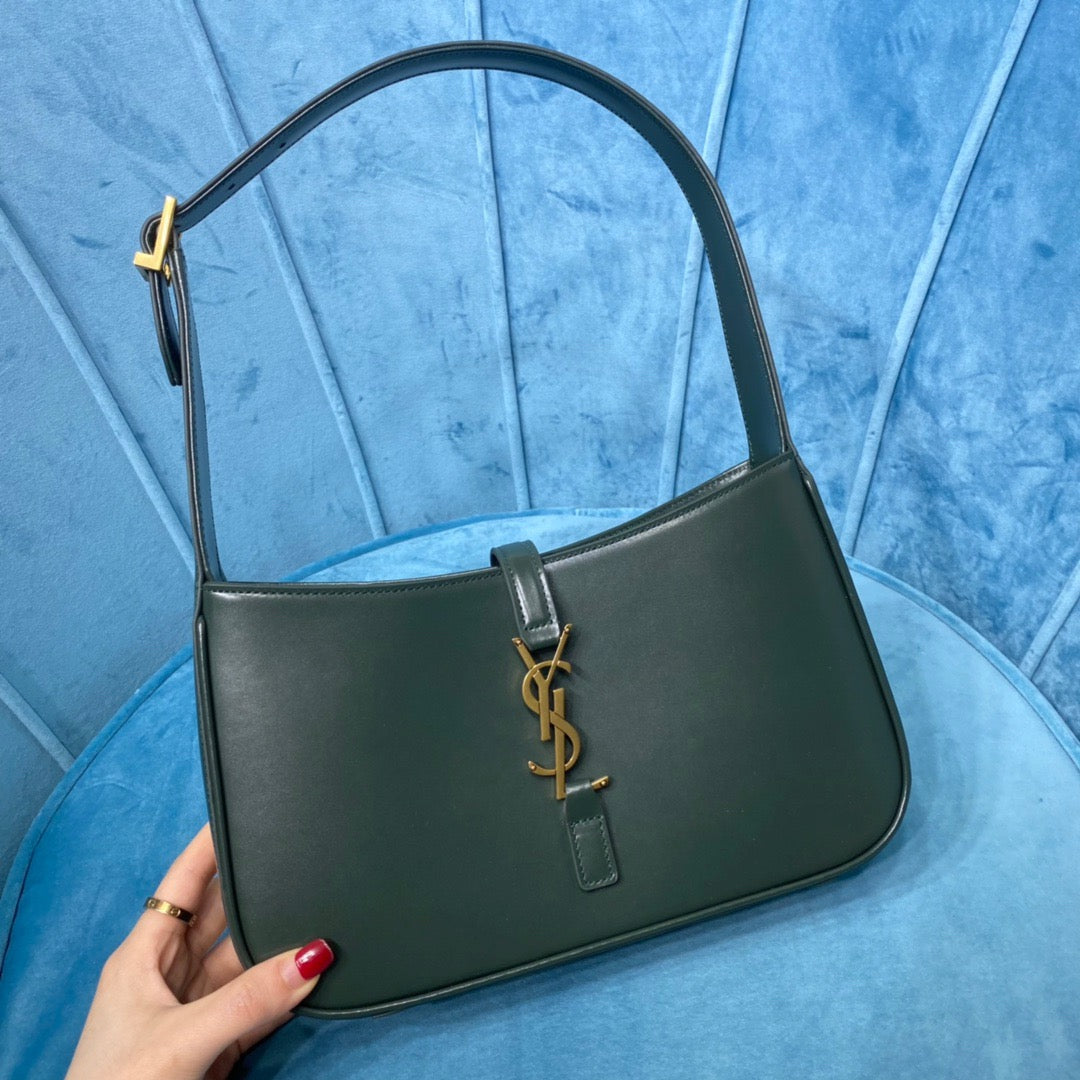 Top Quality Le 5 À 7 Hobo Bag In Smooth Dark Green For Women 9in/23cm YSL 6572282R20W3045