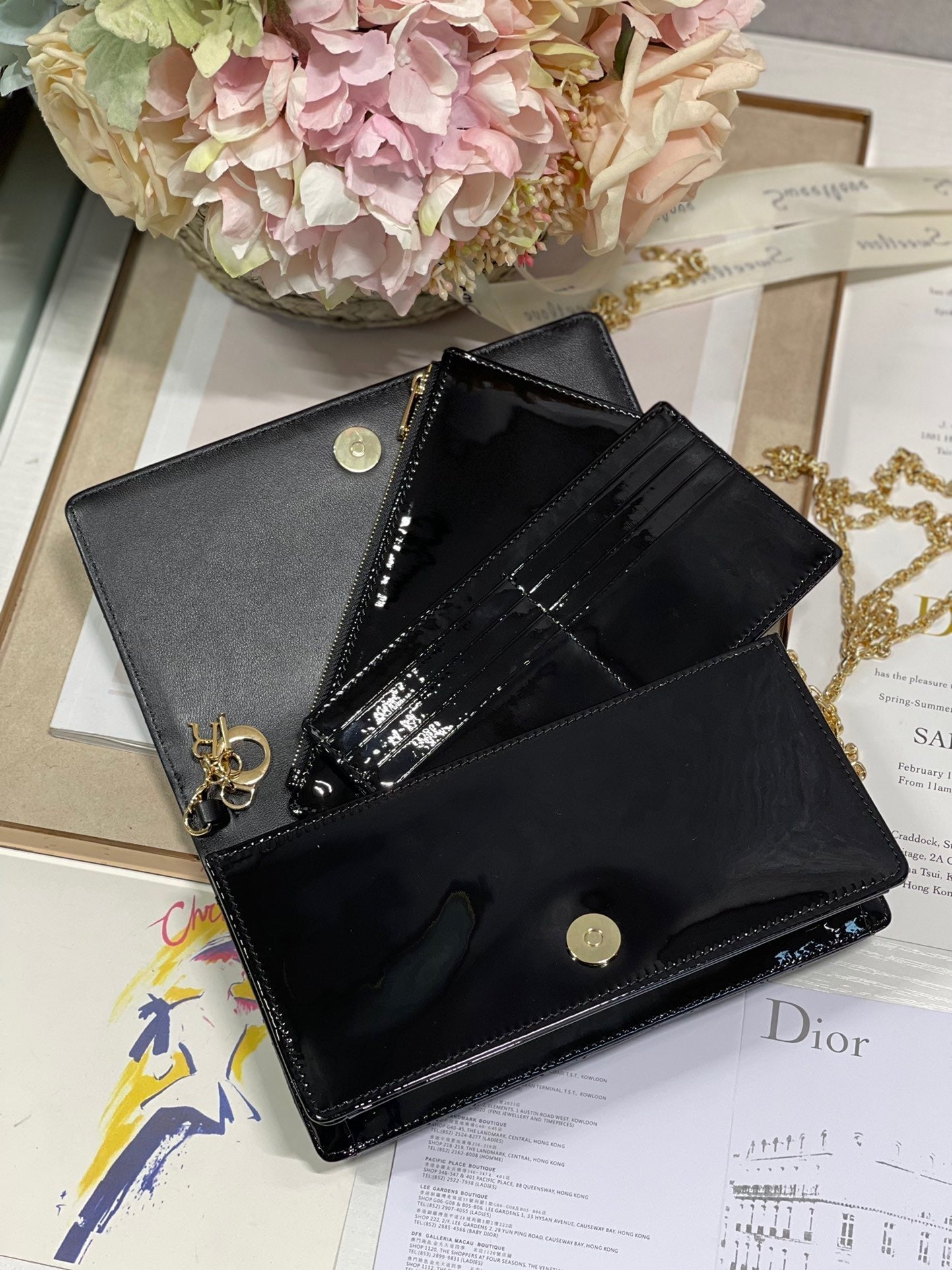 Top Quality Lady Pouch Black, For Women, Womens Handbags 8.5in/21.5cm CD S0204OVRB_M900