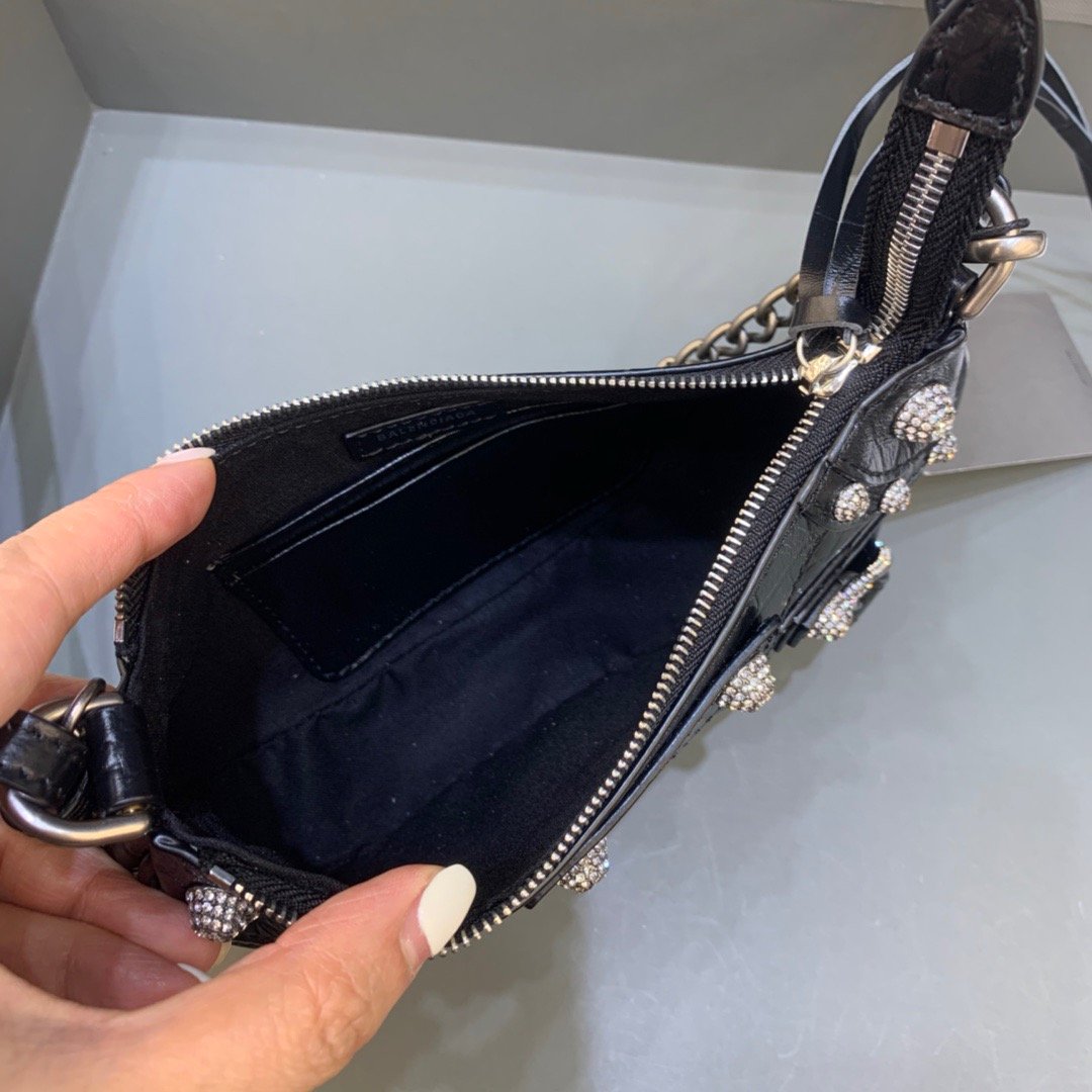 Top Quality Le Cagole Mini Bag With Chain Black, For Women,  Bags 8.2in/21cm 69581423EJY1000