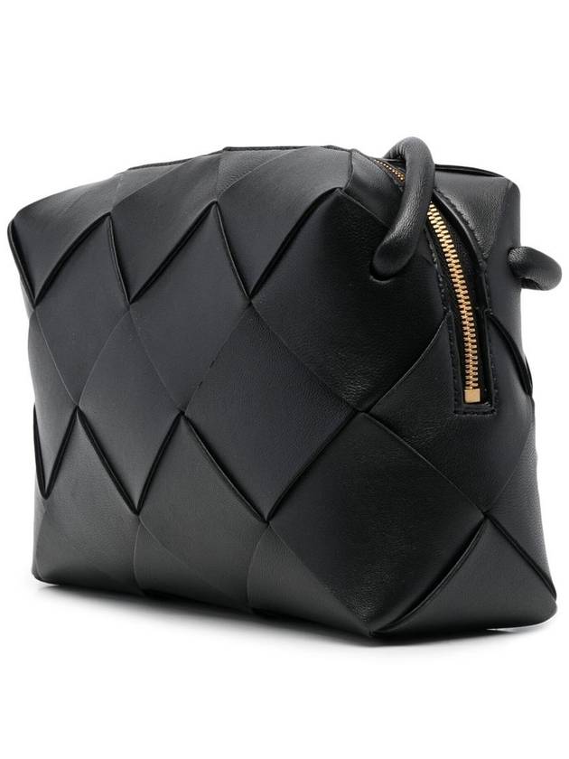 Luxury Bottega Veneta Cassette Intrecciato Small Cross Bag Black