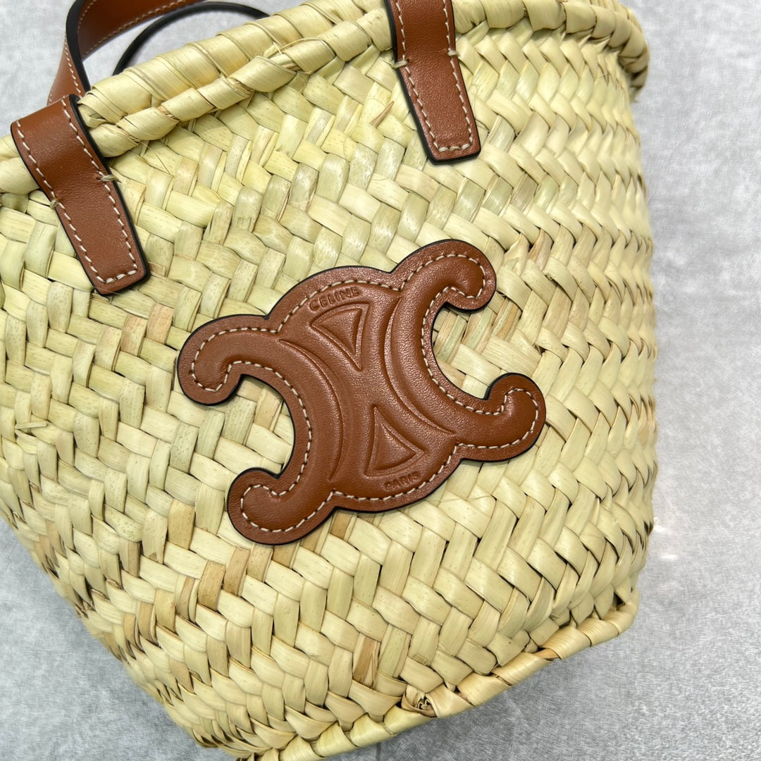 Top Quality Teen Triomphe Classic Pannier Tote Tan For Women 8in/20cm