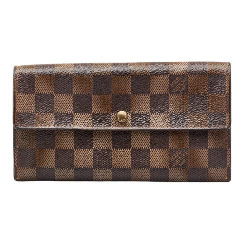 Louis Vuitton Louis Vuitton Damière N61725 Long Wallet PVC/Laser Evan Brown Ladies, Paris