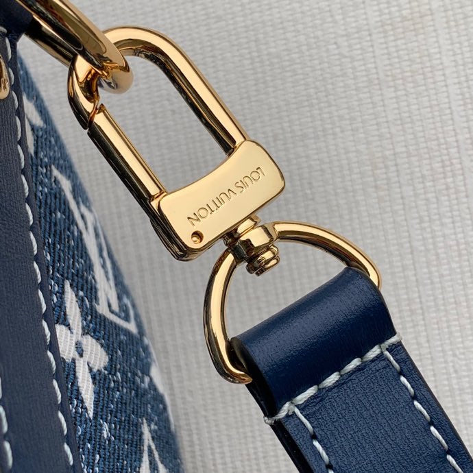 Top Quality Speedy Bandouliere 25 Monogram Denim Jacquard Navy Blue For Women, WoHandbags 9.8in/25cm Top Quality M59609