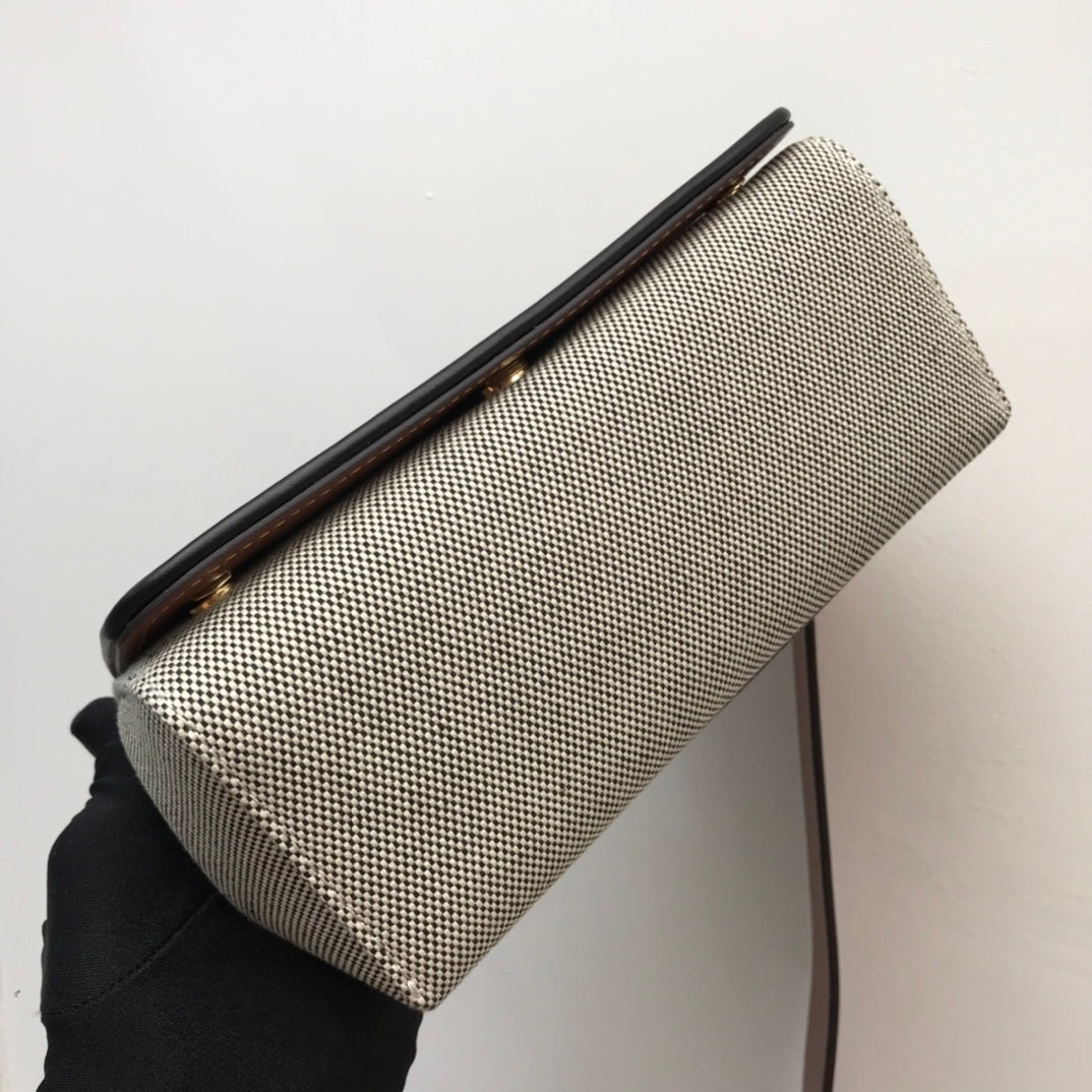 Top Quality Horseferry Print Cotton Canvas Small Crossbody Bag For Women, Bags 7.1in/18cm 80398691