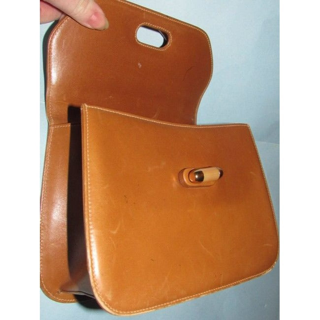 Gucci   Caramel Leather With Tortoise Shell Lucite Bakelite And Gold Accent