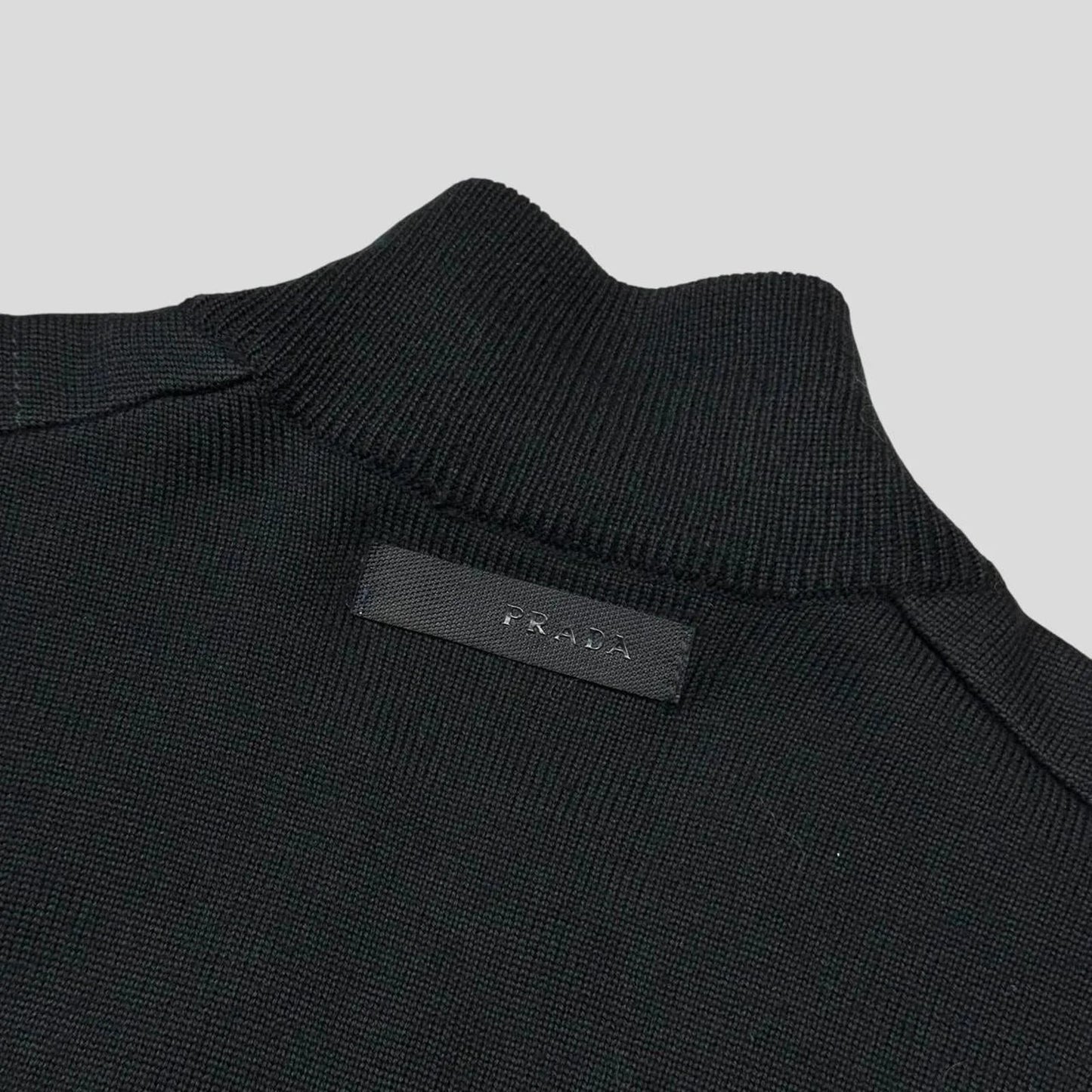 Prada Sport 2008 Black Ergonomic Panelled Logo Cardigan - IT48 (M)