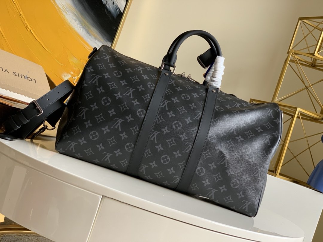 Top Quality Keepall Bandouliere 45 Monogram Eclipse Canvas For Men, Bags, Travel Bags 17.7in/45cm Top Quality M40569