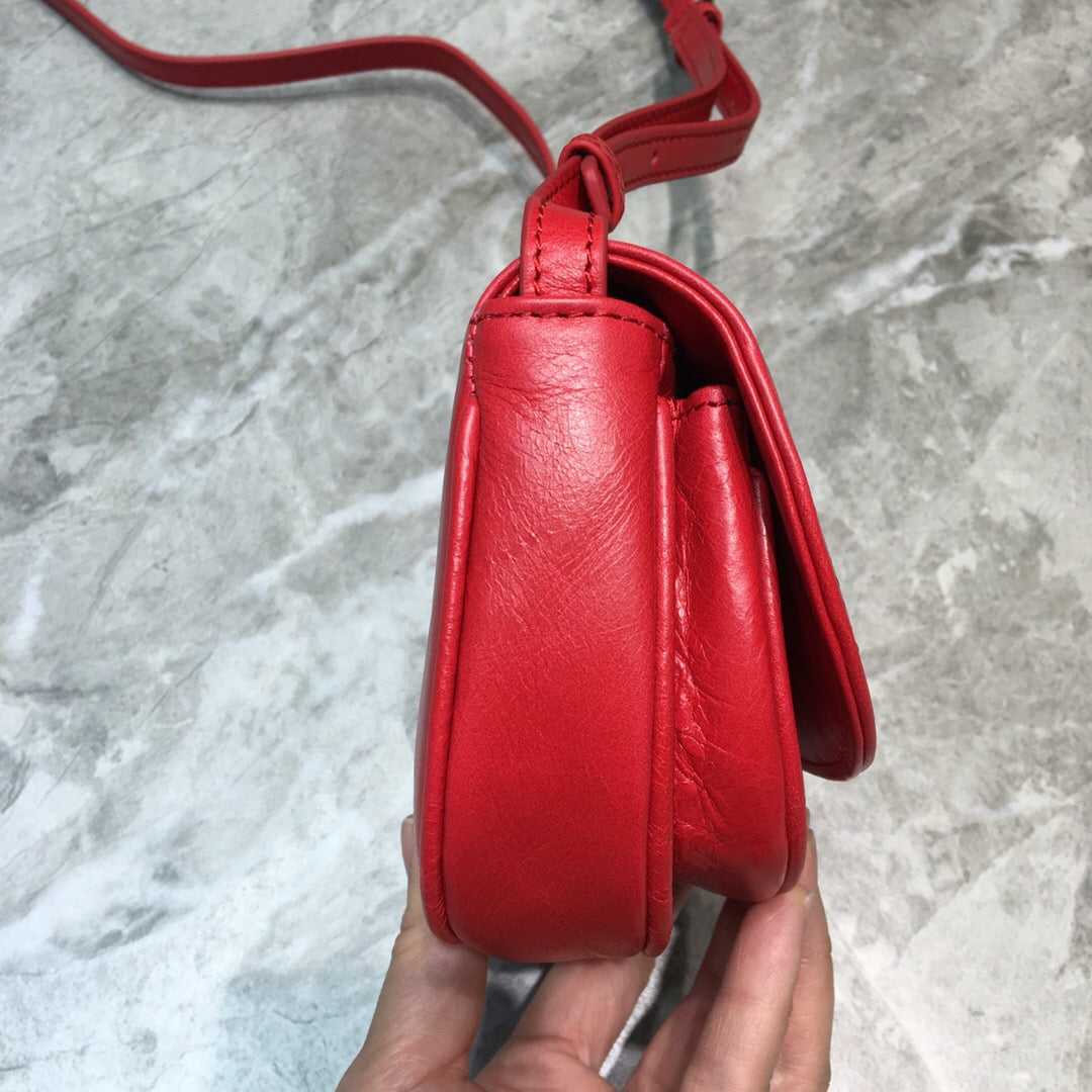 Top Quality Leader Soft Round Cross Bag In Red, For Women,  Bags 6.3in/16cm