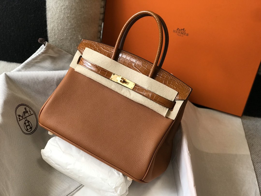 Top Quality Birkin Brown For Women Gold Toned Hardware 11.8in/30cm