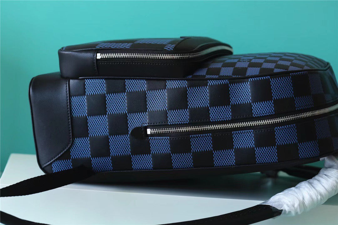 Top Quality Campus Backpack Damier Infini 3D Navy Blue / Black For Men, Bags 39cm Top Quality N50021