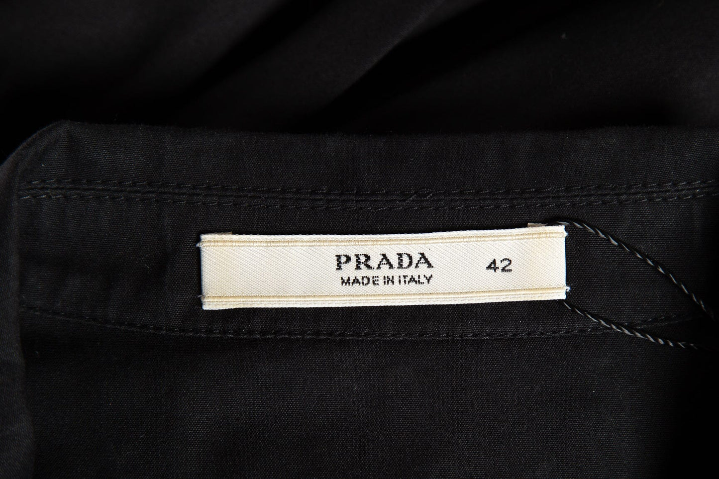 Prada Black Cotton Button Down Sleeveless Dress SZ 42