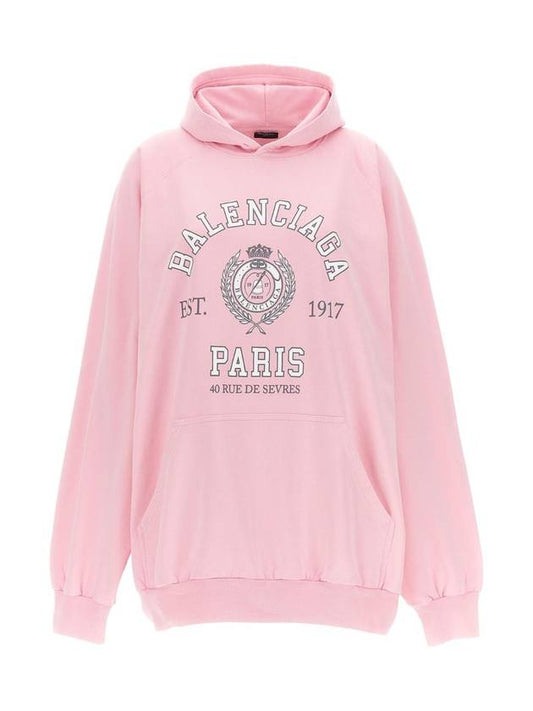 Luxury Balenciaga Trending 2025 College Logo Hoodie Pink