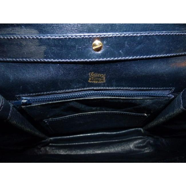 Gucci   Blue Suede Leather Trim With Wide Red Blue Stripe