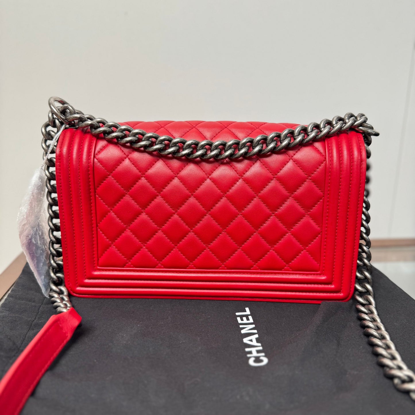 Chanel Medium Boy Bag - Red Shoulder Bags, Handbags 3366