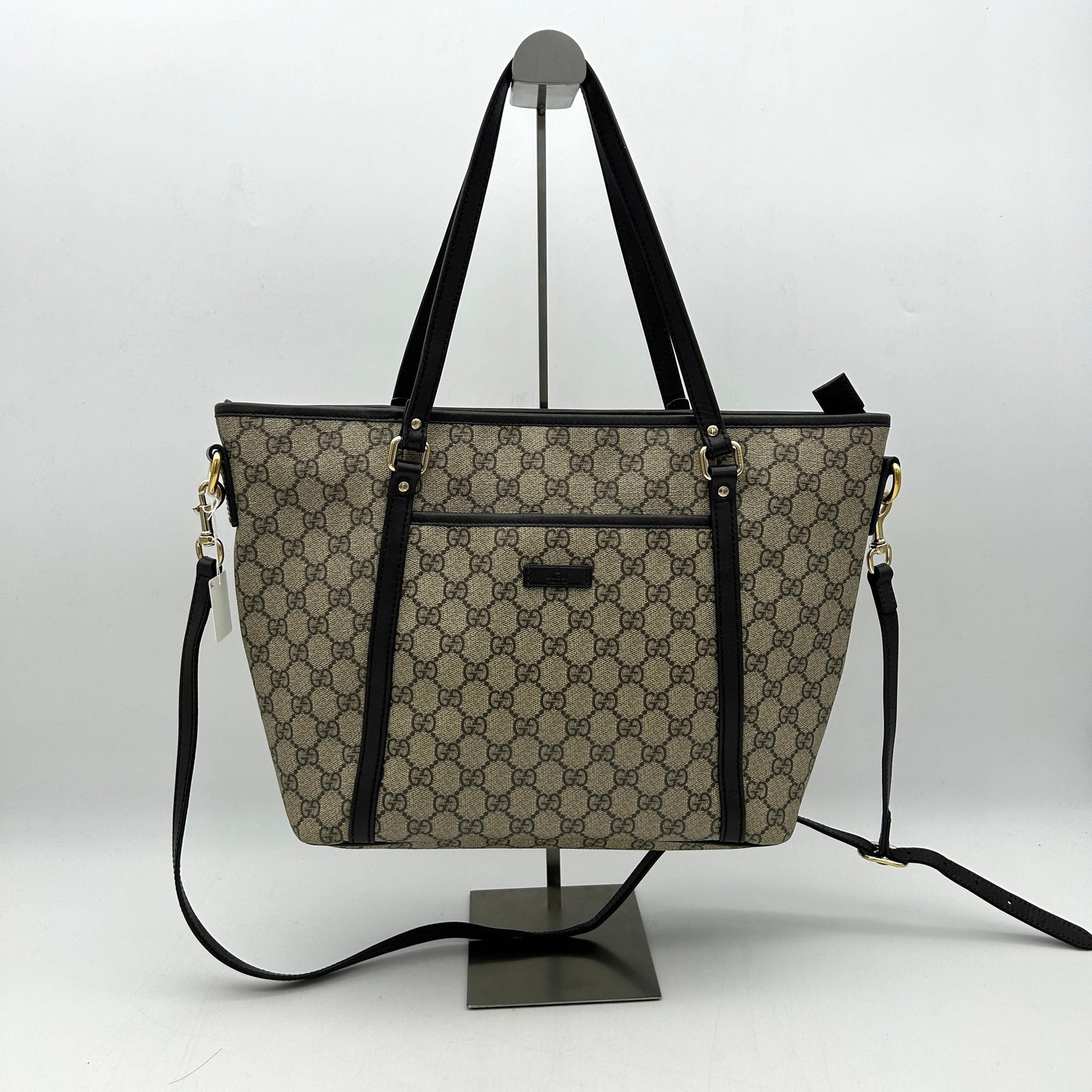 Gucci Beige/Ebony GG Supreme Canvas/Leather Medium Joy Tote Bag AF