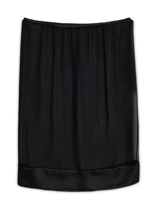 Luxury Saint Laurent Trending 2025 Semi Sheer Silk H-Line Skirt Black