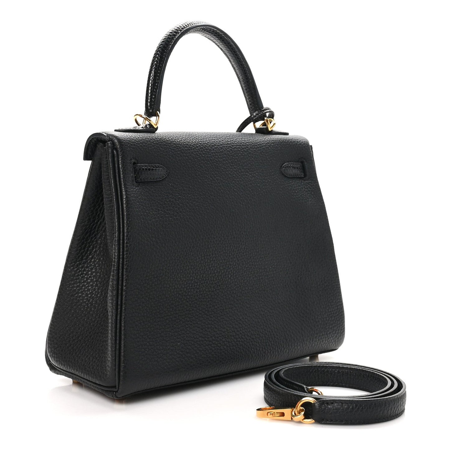 Hermes Togo Lizard Kelly Retourne Touch 25 Black