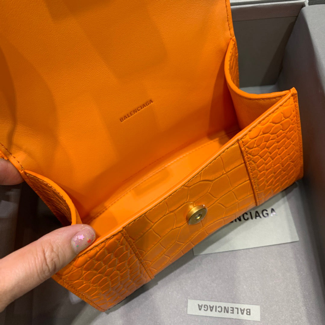 Top Quality Hourglass XS Handbag In Orange, For Women,  Bags 7.4in/19cm