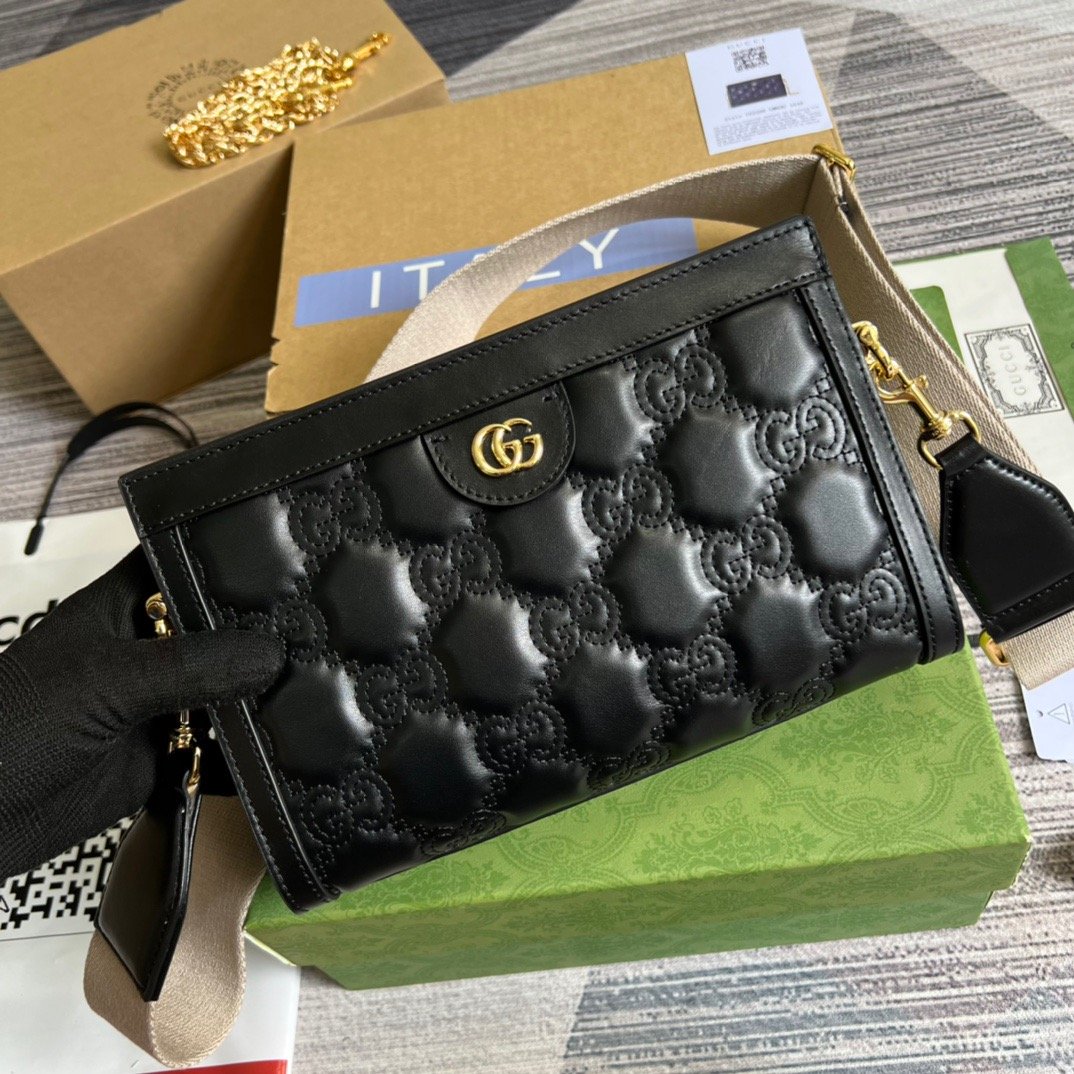 gg Matelasse Shoulder Bag Black For Women, Women’s Bags 10in/26cm gg