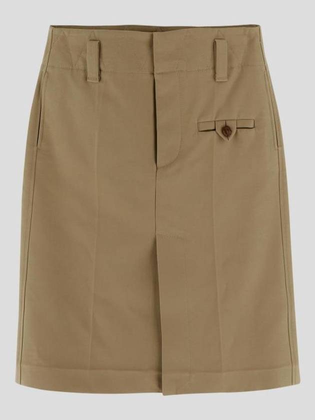 Luxury Bottega Veneta Pocket H-Line Skirt Beige