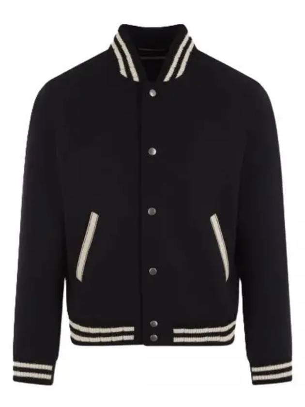 Luxury Saint Laurent Trending 2025 Teddy Wool Bomber Jacket  Black