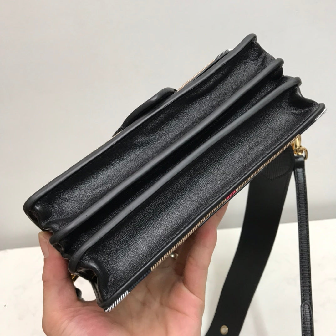 Top Quality Small Bridle Ho Check And Buckle Crossbody Black For Women, Bags 7.8in/20cm