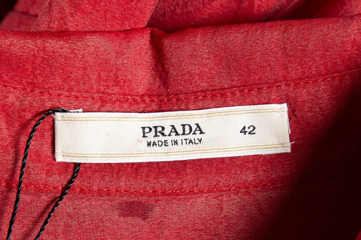 Prada Red Sleeveless Button Down Dress SZ 42