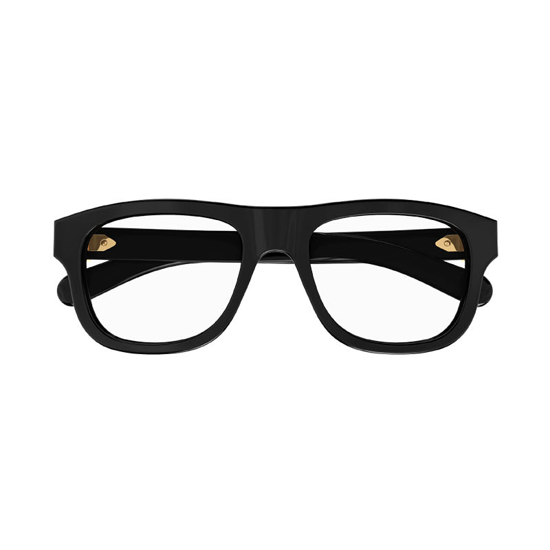 Gucci Eyeglasses Square Full Rim, Shiny Black Frame and Clear Demo Lenses Lens GG1509O001