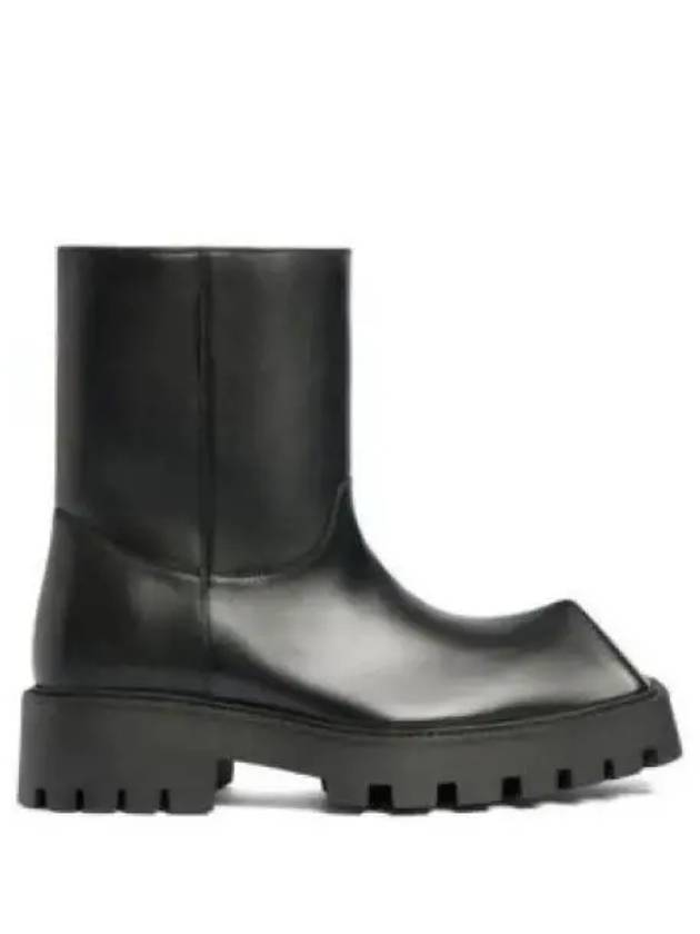 Luxury Balenciaga Trending 2025 Rhino Leather Ankle Boots Black