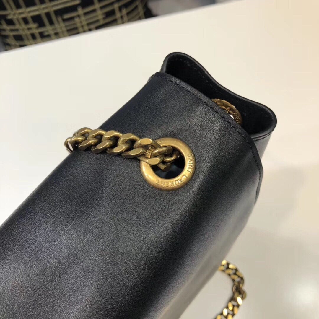 Top Quality Kate MeTop Qualityum Chain Bag In Grain De Poudre Black For Women 9.4in/24cm YSL 364021BOW0J1000